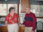 Mrs. Spears & Grandpa talking in mom's kitchen.