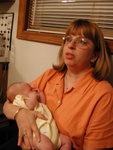 ...while Grandma Marty tends to her new granddaughter, Miss Paige (only 3 weeks old!)