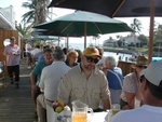 The outdoor dining at the Waterfront Restaurant & Marina.