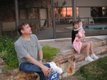 Uncle Chris, Tara & Paige-E looking out over the Caloosahatchee River.