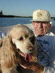 Muffy and Gramps -- today's boat ride was about 4 hours long, and Muffy did great!  