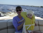 "Thanks dad - this is fun!" (Paige really loves boating, she was watching the boats, birds and waves as we boated).
