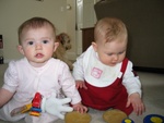 Paige-E (8.5 months) and Katelyn (6.5 months).