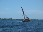 Here's a shot of the barge that was used by the Dock guys to put the pilings in.