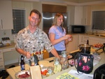 Chef Dale, and Chefette Donna prepare the lovely shish-ka-bobs...