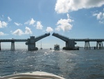 Perfect timing, Jodi got to see the Sanibel Bridge go up just as we arrived.
