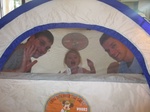 The Laursens & Paige enjoy Josie's new tent from her B-day party!