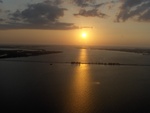 Sunset over the Sanibel Causeway (connecting Fort Myers to Sanibel Island).
