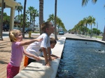 After lunch the kids head over to the water fountains... 
"WOOOOW!!  Check it out guys!" Paige-E yells.