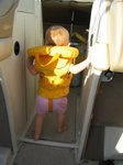 Josie navigates the cabin without a problem - like Paige, she has sea legs at 13 months. :)