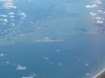 About 2 hours later, we're up over Lake Erie.  In this shot, you can see Cedar Point, if you zoom in you should be able to see some roller coasters.