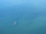 Two little islands somewhere in Lake Erie.