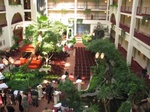 Here we are on the third floor of the beautiful Embassy Suites in Livonia for Courtney and Curt's wedding! 