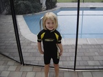 Just this week she started swimming lessons, here she is in her swimsuit...