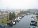 Here's a look out of my hotel room at the Hilton in Auburn Hills, 40' and rain.