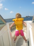 While Josie practices her "King of the World" (from Titanic) stance!  She stood that way for about 10 minutes! ;)
