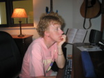 Debbi checks her e-mail while staying at Charly Del Lago.