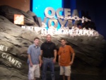 Adam, Char and Mike standing in front of the entrance to the awesome Ocean Voyager aquarium.