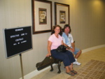 Bobbi Jo & Eddie enjoy the comfortable alligator seating in the lobby...