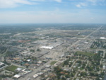 Edison Mall is in the foreground, and you can see Page Field (where we'll be landing in a moment) in the distance.