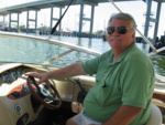 It's been a while since Captain Gene has been at the wheel -- here he is taking us out to sea!
