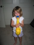 Paige plays her saxophone!