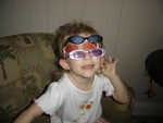 Here's Josie - she couldn't decide which sunglasses to wear, so she wore all three!