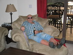 Gramps was over one night, lookin' cool with his sunglasses, cane and Warsteiner beer! ;)