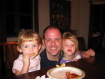 Here's Josie, Dad and Paige eating the Pizza we made (per Melanie's direction - Thanks Mel!)