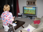Here's Grandma Marty bowling on the Wii.