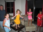 Paige & the kids play on the Wii, with Gramps & Rick as the adult supervision.