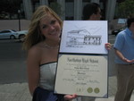 Kate with her diploma.