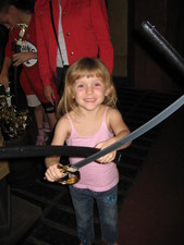 Of course we went on the Pirates of the Carribean (Papa Mike's favorite ride!)...  Josie's ready to chop you up!