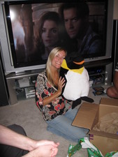 Awww, Marin got a penguin!