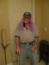 Now that he's 85, Gramps has decided to be a little rebellious...  He grew out some purple hair!