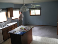 The dining room and kitchen!