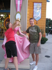 ...Jen was having nothing to do with that!   Here she takes Sleeping Beauty out!  haha!