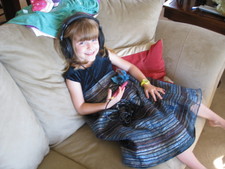 Josie enjoys her new iPod Touch!