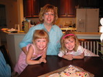 Highlight for Album: 4/7 - Paige, Josie &amp; Gramma making Easter Bunny Cake.